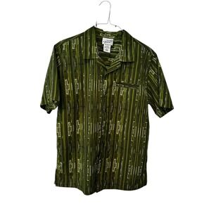 Irvine Park Abstract Camp Shirt - Green Short Sleeve Button‎ Up - M
